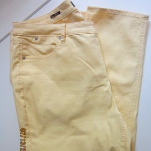 TALBOTS  22WP WOMANS PETITE  YELLOW JEAN SLIM ANKL